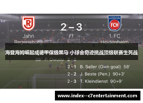 海登海姆崛起成德甲保级黑马 小球会奇迹挑战顶级联赛生死战 海登海姆崛起成德甲保级黑马 小球会奇迹挑战顶级联赛生死战